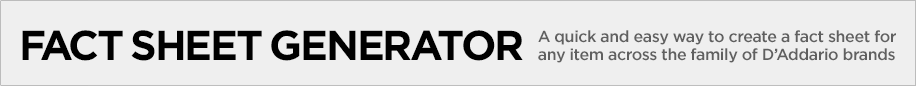 Fact Sheet Builder - A quick and easy way to create a fact sheet for any item across the family of D'Addario brands